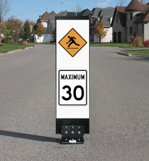 Flexible 30 km/h Traffic Calming sign - Playground area -