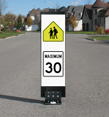 Flexible 30 km/h Traffic Calming sign - School Zone