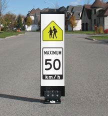 Flexible WC-2A School Crossing Ahead Maximum 40 Sign