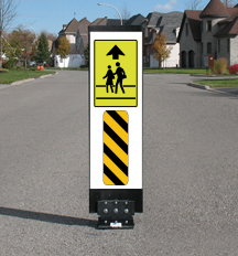 Flexible WC-2A School Crossing Ahead Sign