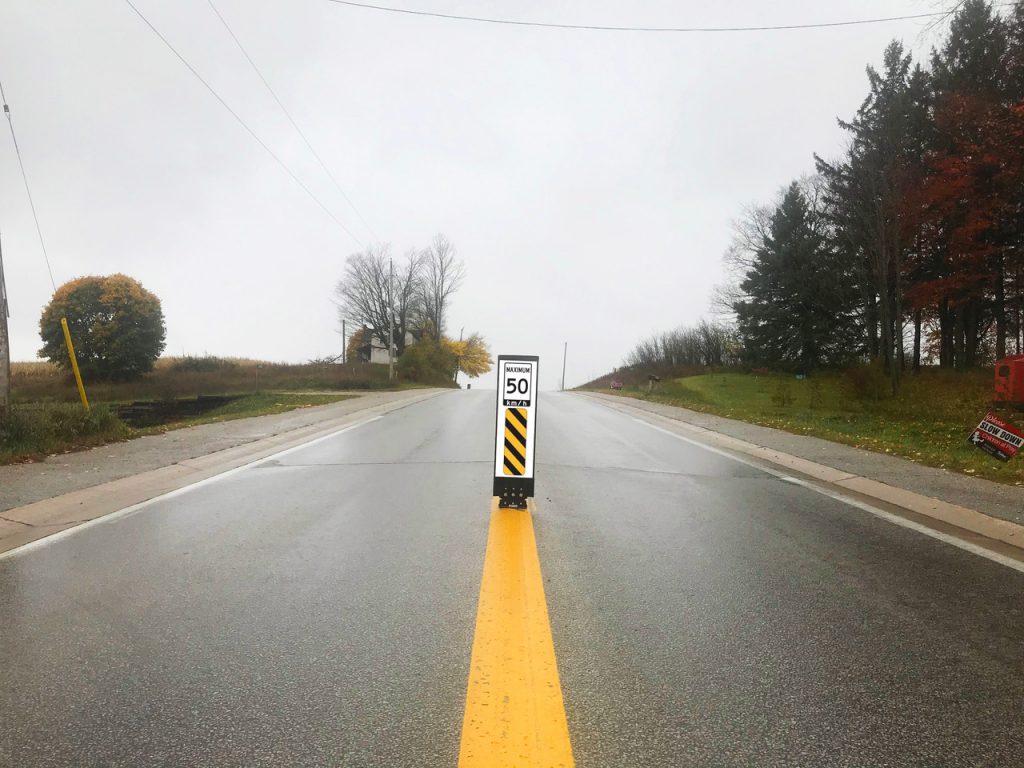 Traffic calming example - Regional Road - Bruce County, ON