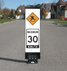 Flexible Playground ahead WC-3 Maximum 30 traffic calming sign